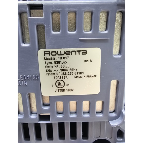 Rowenta TO 817 Brunch Toaster Two Slice Purple/Navy W/ Defrost Tested! - Picture 10 of 12